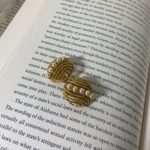 3 for $30 vintage Lisner gold plated earrings with small faux pearls